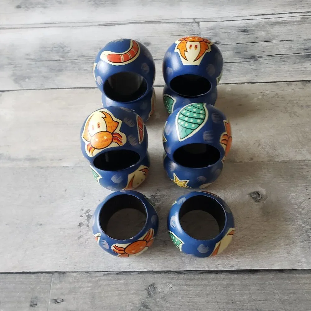 Set of 10 Sea Ocean Themed Napkin Rings